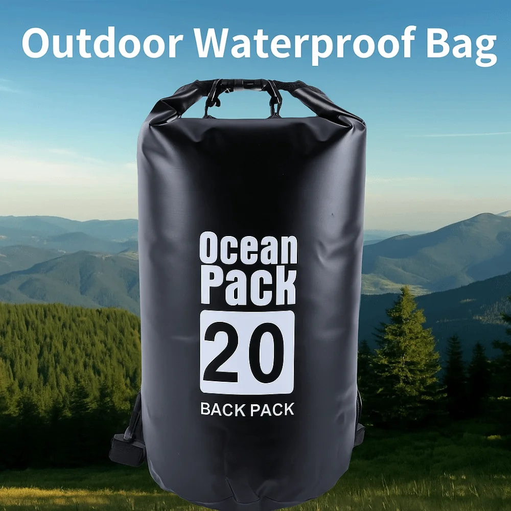 20L Waterproof Dry Bag Waterproof Large-Capacity Swimming Bucket Bag with Shoulder Straps Lightweight Beach Backpack