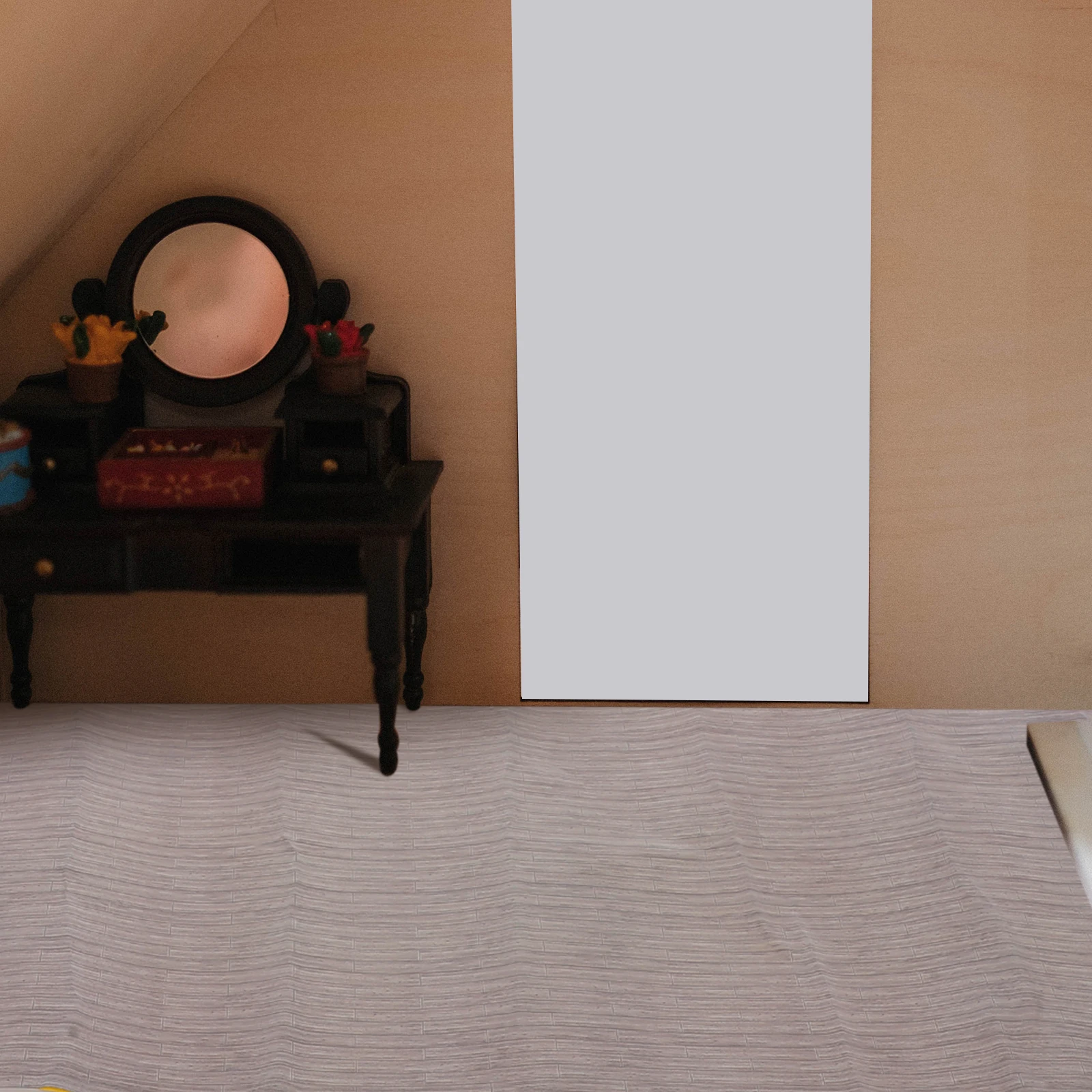 Autocollant de sol Miniature, feuille de sol de maison, autocollant de sol avec Style rustique pour Mini carrelage de pochoir de sol de maison, DIY bricolage