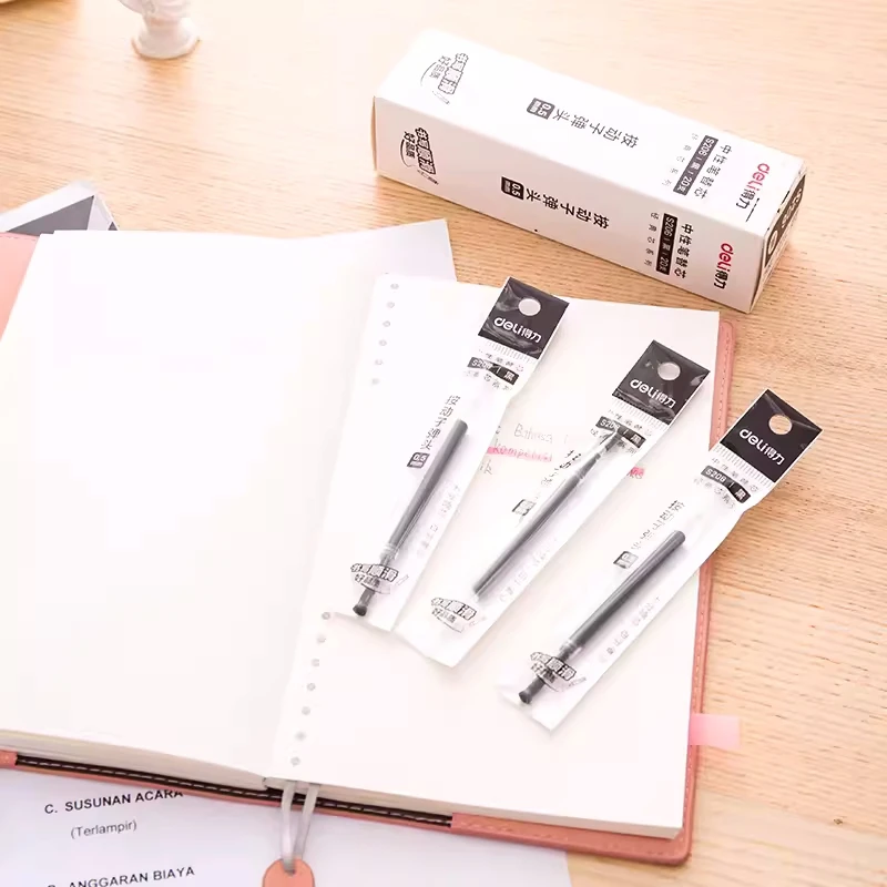 20Pcs/Box Deli S206 Neutral Refill Gel Pen Cartridge 0.5mm Push Button Replacement Core Black Red Blue Dark Blue Ink Refill