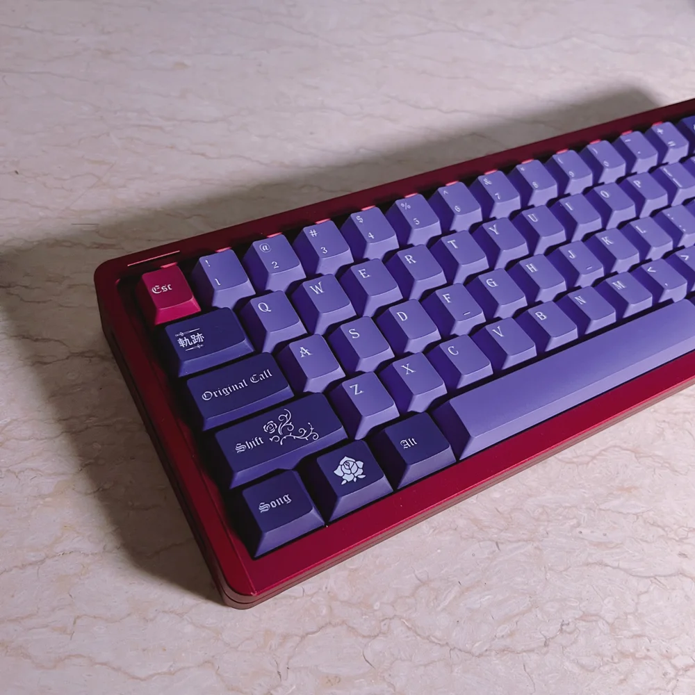 

Пользовательские колпачки для клавиш Rosebush, 1 комплект Neo Aspect Roselia PBT, 142-клавиш, вишневый профиль, сублимационная краска для механической клавиатуры