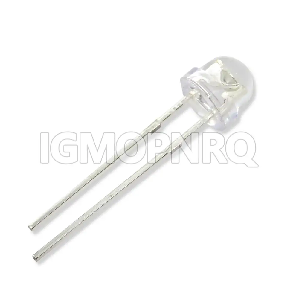 麦わら帽子用の透明なダイオード,5mm,白,赤,緑,青,黄色,紫,新しい100個