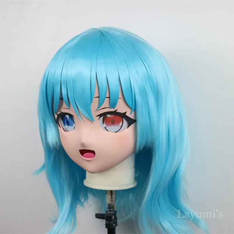 (B130) Customized Lifesize Mask Crossdressing with Backshell Silicone Anime Tatara Kogasa Touhou Project Kigurumi Mask Cosplay