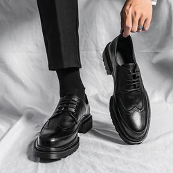 2023 Spring and summer new men's shoes brogue shoes low-top casual shoes business formal men's shoes office shoes