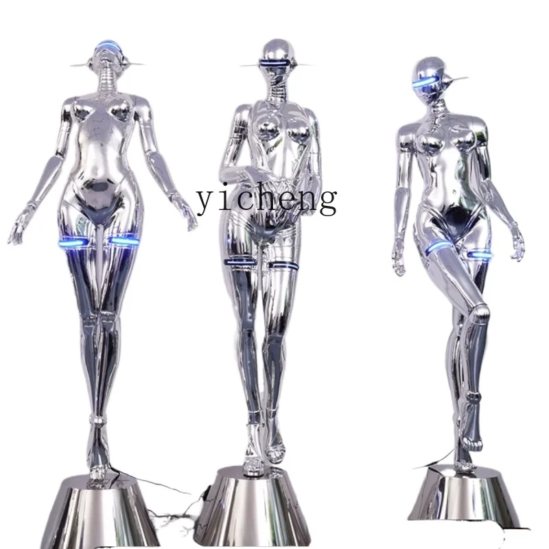 

ZK Decoration Future Mechanical Ji Goddess Sculpture Art Figure Model Large Floor-Standing Decorations