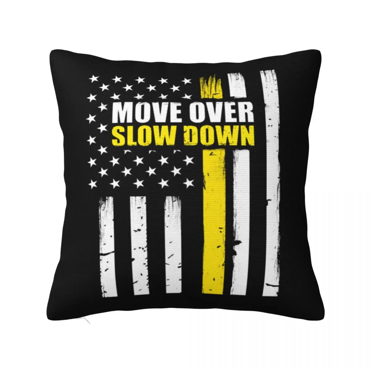 Tow Truck Driver Move Over Slow Down Square Pillowcase Pillow Cover Cushion Zip Decorative Comfort Throw Pillow for Home Sofa