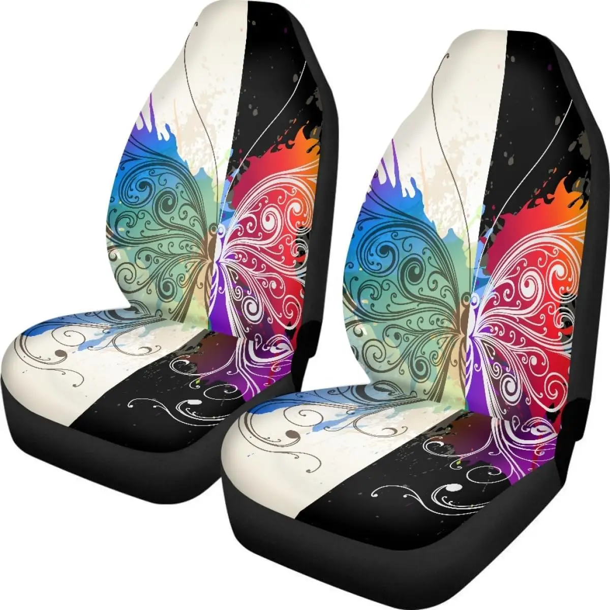 

Чехол на автомобильное сиденье, чернильный брызговик, картина бабочкой спереди для автомобилей, простой в установке комплект чехлов, аксессуары, автогрузовики, фургон, внедорожник, 2 упаковки