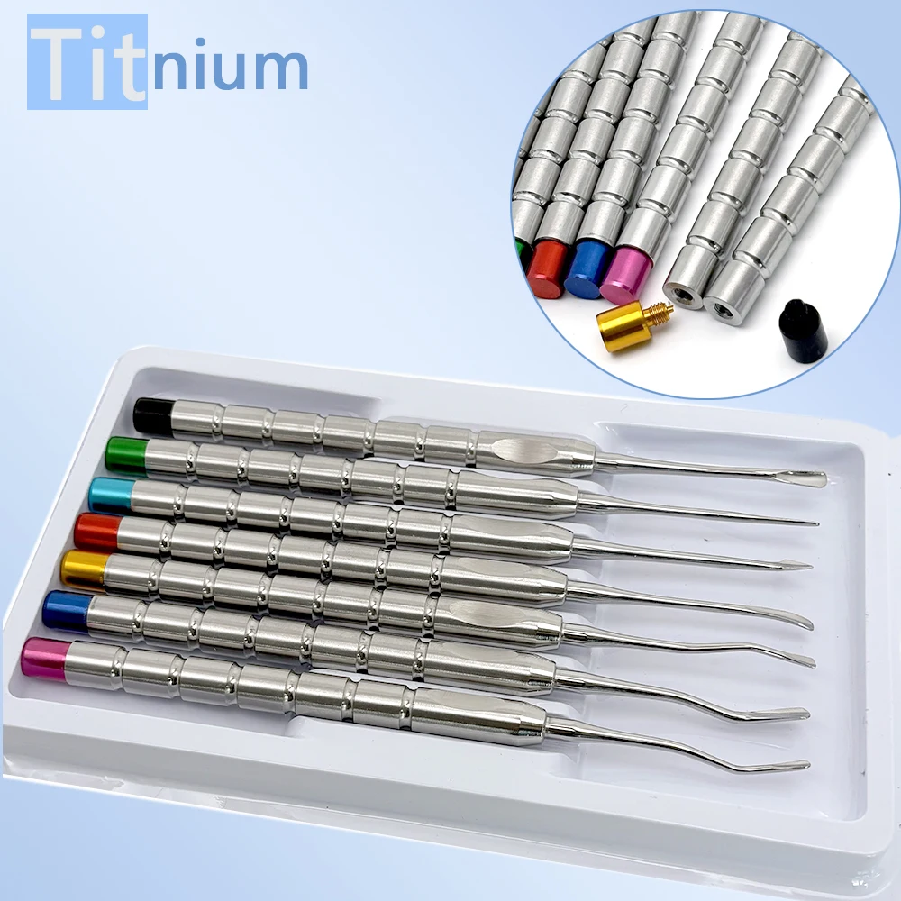 

7pcs/set Dentistry Extracting Tools Titanium Alloy Implant Instrument Elevator Luxating Root Tooth Elevator Dentistry Equipment