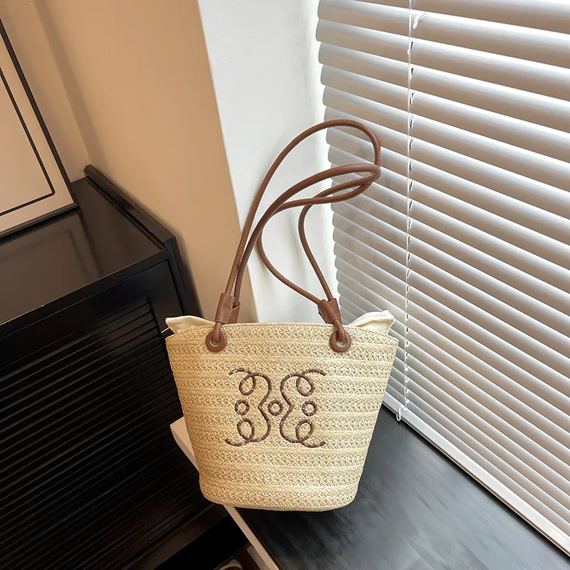 

2025 Новинка! Женская соломенная сумка большой вместимости — сумка через плечо для лета на берегу моря и пляжу