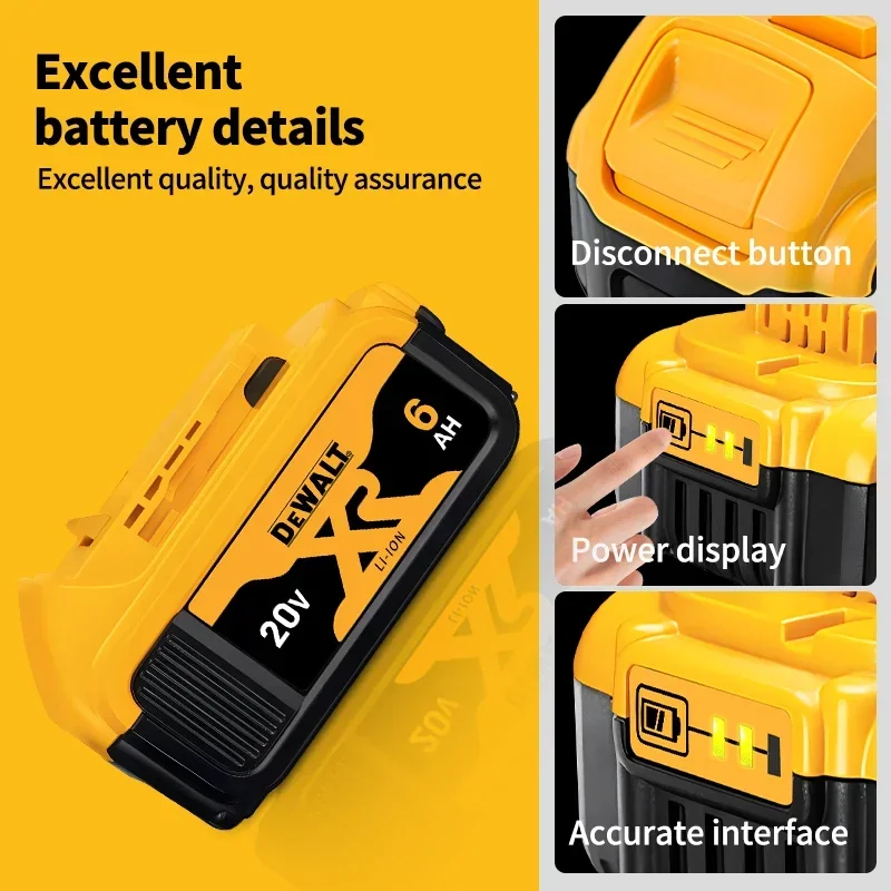 Authentic Dewalt 20V battery, 5AH, 6AH, 9AH, DCB203, 18V, 20V, high-quality lithium-ion batteries DCB206, DCB205, DCB204, DCB200