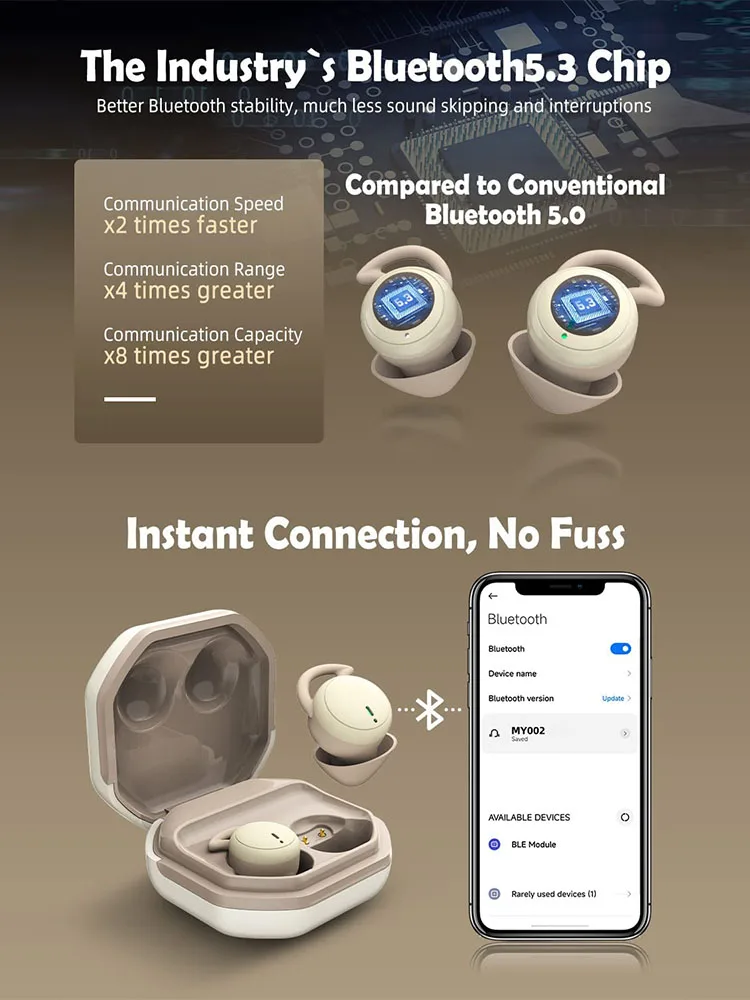 سماعات أذن جديدة للنوم العميق لعام 2026 رفيعة للغاية للنائمون الجانبيين، إلغاء الضوضاء غير المرئي لسماعات الراحة اللاسلكية المريحة #6