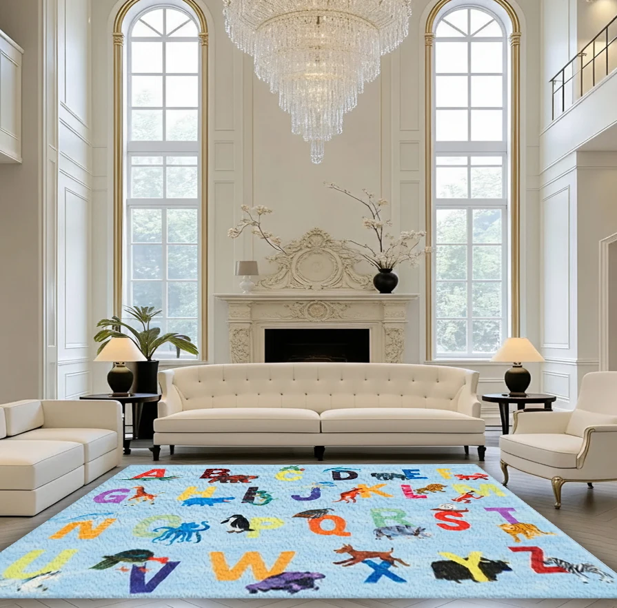 Animal Alphabet Children's Educational Carpet Non-Slip Washable Playroom Children's Floor Mat