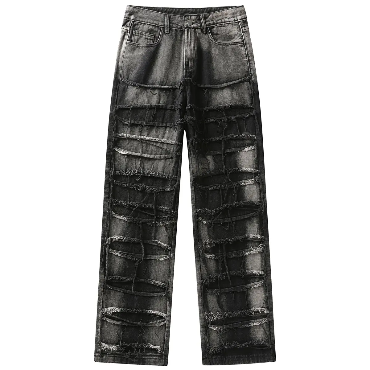 الخريف والربيع نمط لون نقي الأمريكية خمر مستقيم الساق الجينز للرجال فضفاض الرياضة مريحة عالية الجودة الدنيم السراويل