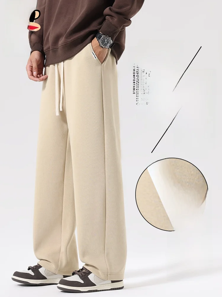 

Мужские повседневные брюки прямого кроя из смесового хлопка и полиэстера, плотные, струящиеся, в американском стиле, весна 2026, комфортная посадка