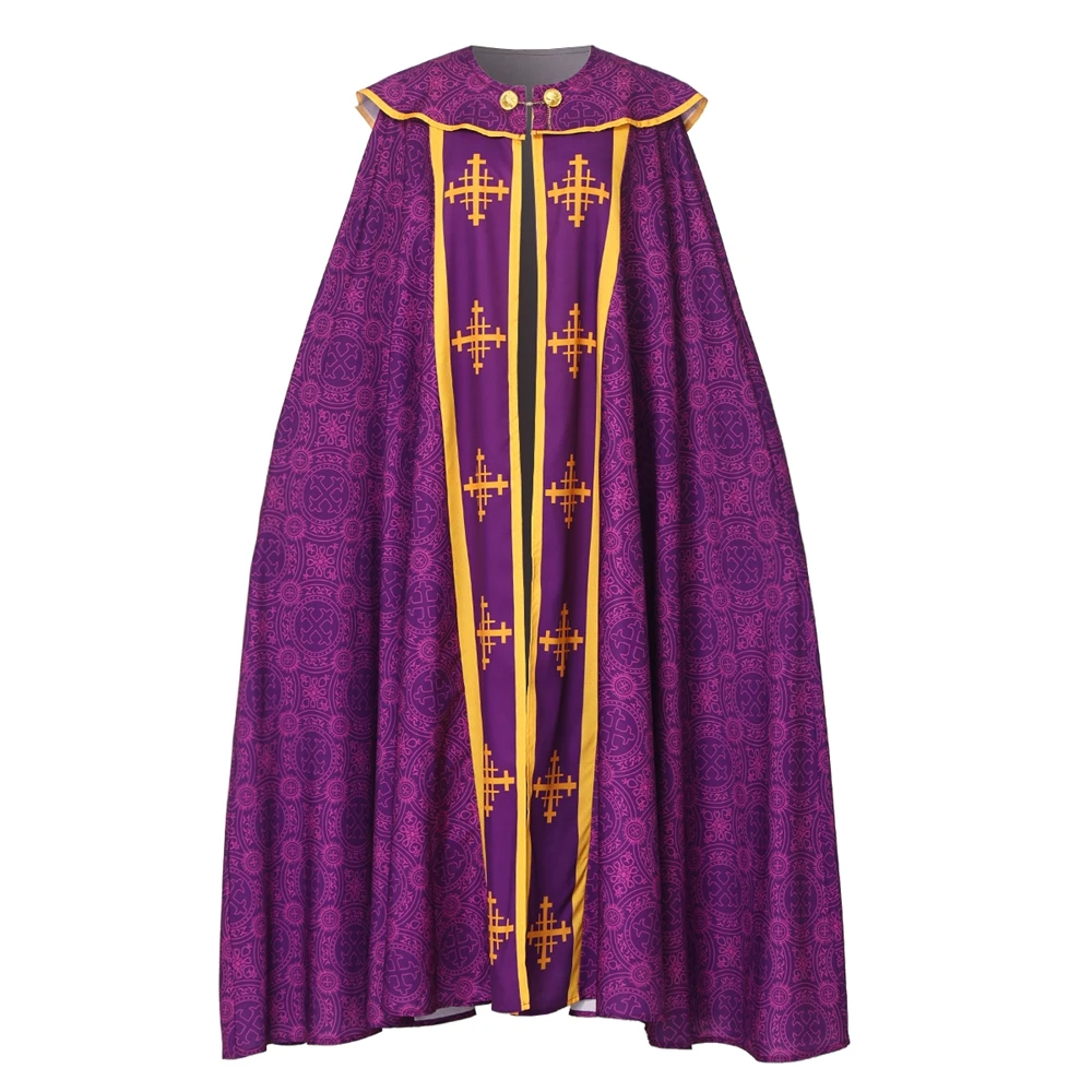 Robe de prière Thobe pour hommes, Robe d'halloween rétro médiévale, Cape de missionnaire de moine de prêtre, Costume de Cosplay de fête