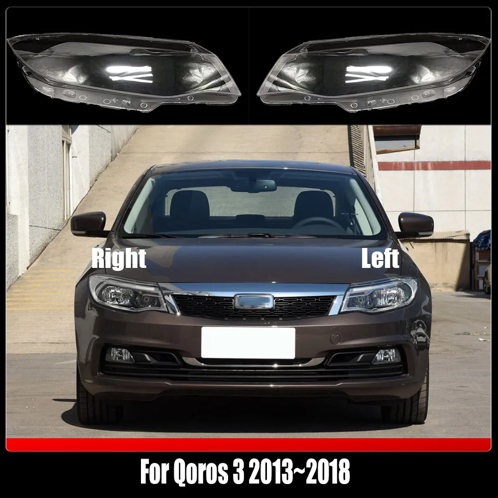 

For Qoros 3 2013~2018 Headlight Cover Transparent Headlamp Shell Lamp Shade Lens Replace Original Lampshade Plexiglass