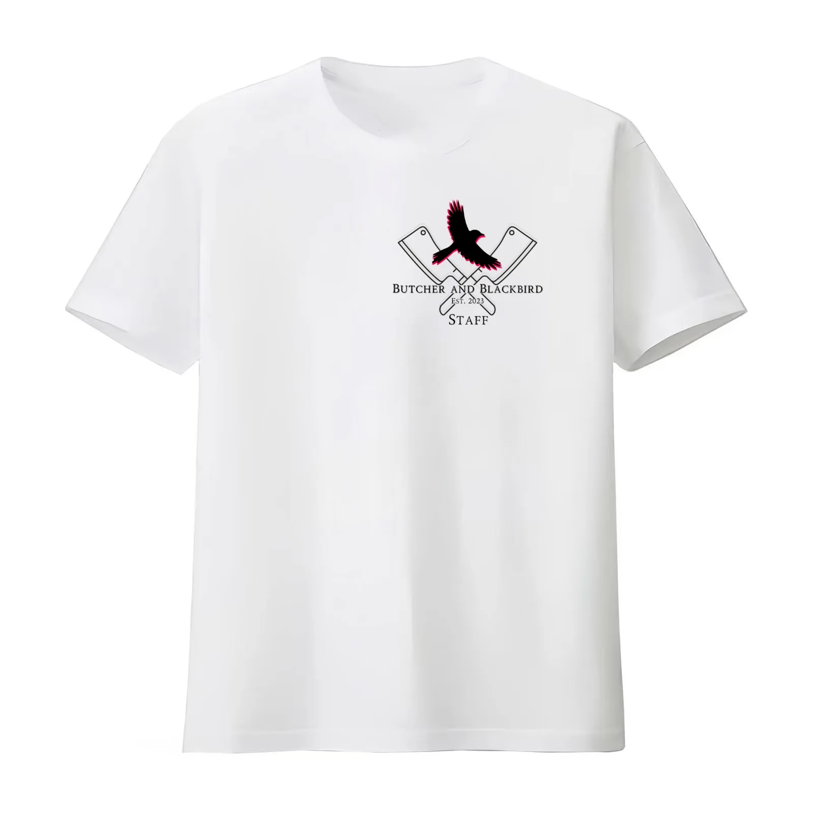 Butcher and Blackbird Staff T-Shirt Summer Casual Cotton Tee Oversized Streetwear Tops Vintage Graphic Print 100% Cotton