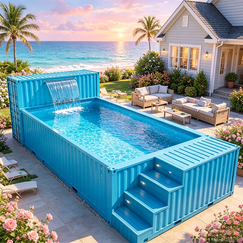 Large 40ft Modular Shipping Container Pool Resort Outdoor Leisure Swimming Pool