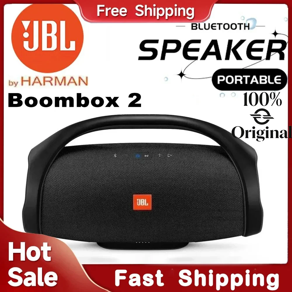 Enceinte Bluetooth portable JBL Boombox 2, enceinte dynamique avec subwoofer, stéréo extérieure, étanche, haut-parleur puissant