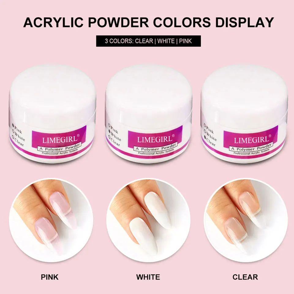 Nagel Acryl Pulver und Flüssiges Monomer Nägel Kunst Dekoration für Maniküre Set Kit Kristall Nagel Glitter 3D Nagel Tipps Schnitzwerkzeuge – Detail 5