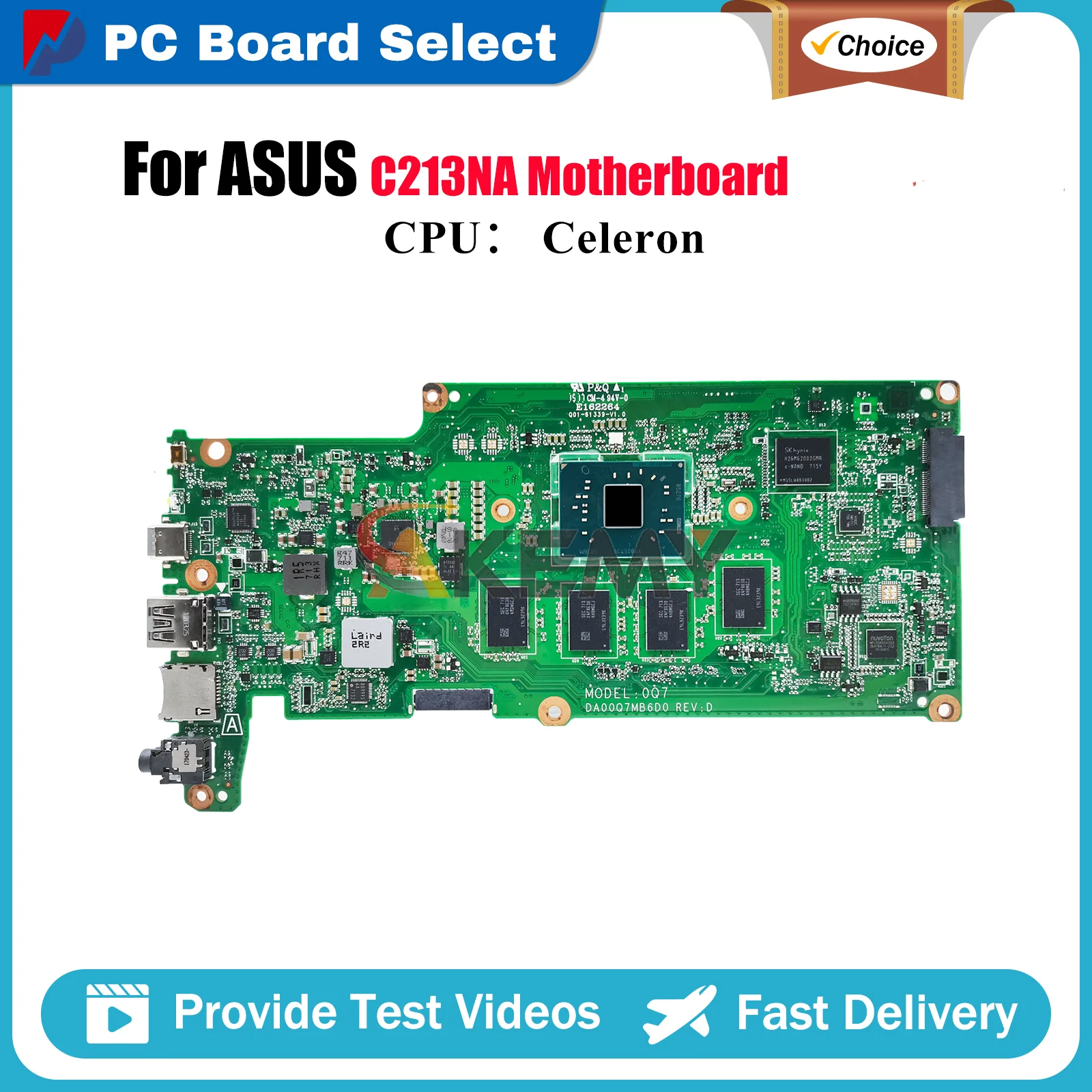 

C213NA Материнская плата для ноутбука ASUS Chromebook C213NA C213N Материнская плата для ноутбука с процессором Celeron 100% тестирование ОК быстрая доставка stk