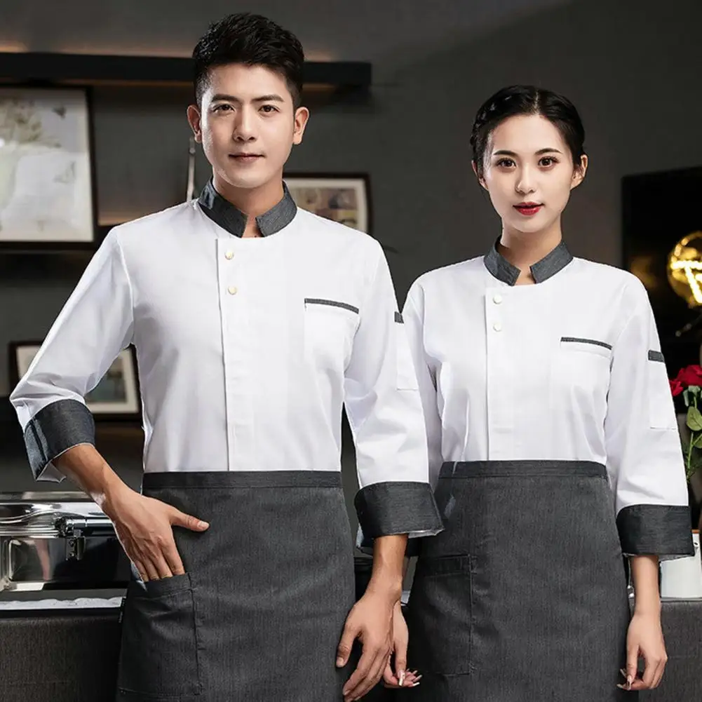 Hotel Overalls Men's Long-Sleeved Western Restaurant Dining Chef Autumn and Winter Kitchen Clothes Chef Uniform