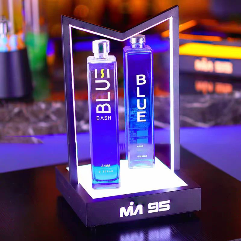 Logotipo personalizado, botella de diodo emisor de luz, Base de iluminación de gloria, Base de demostrador de champán, estante de líquido XO, estante de exhibición de vino