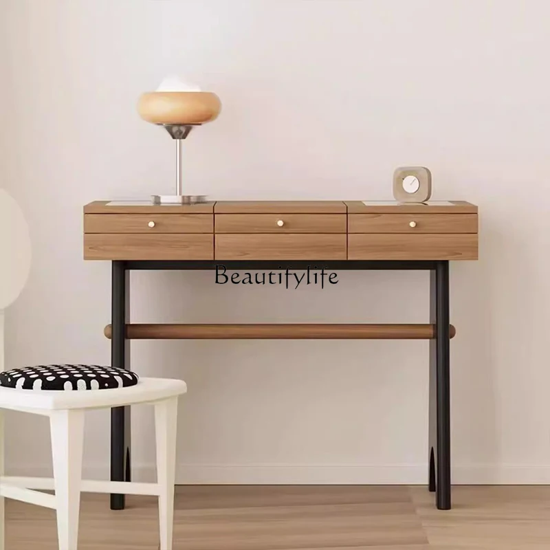 

**French retro solid wood dresser medium antique glass writing desk