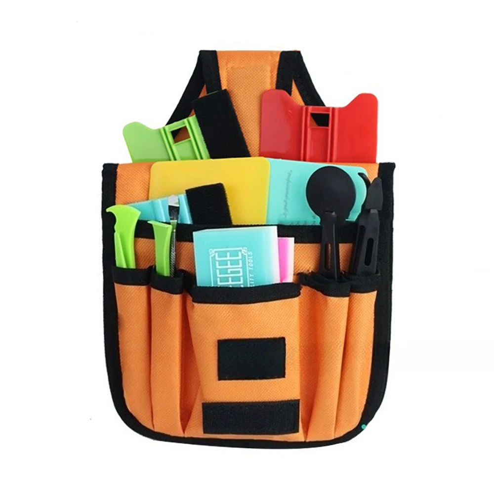 ALIWRAP Utility Car Wrap Tools Storage Bag Squeegees Holder Small Canvas Crossbody Waist Tools Bag for Window Tint Auto Repair