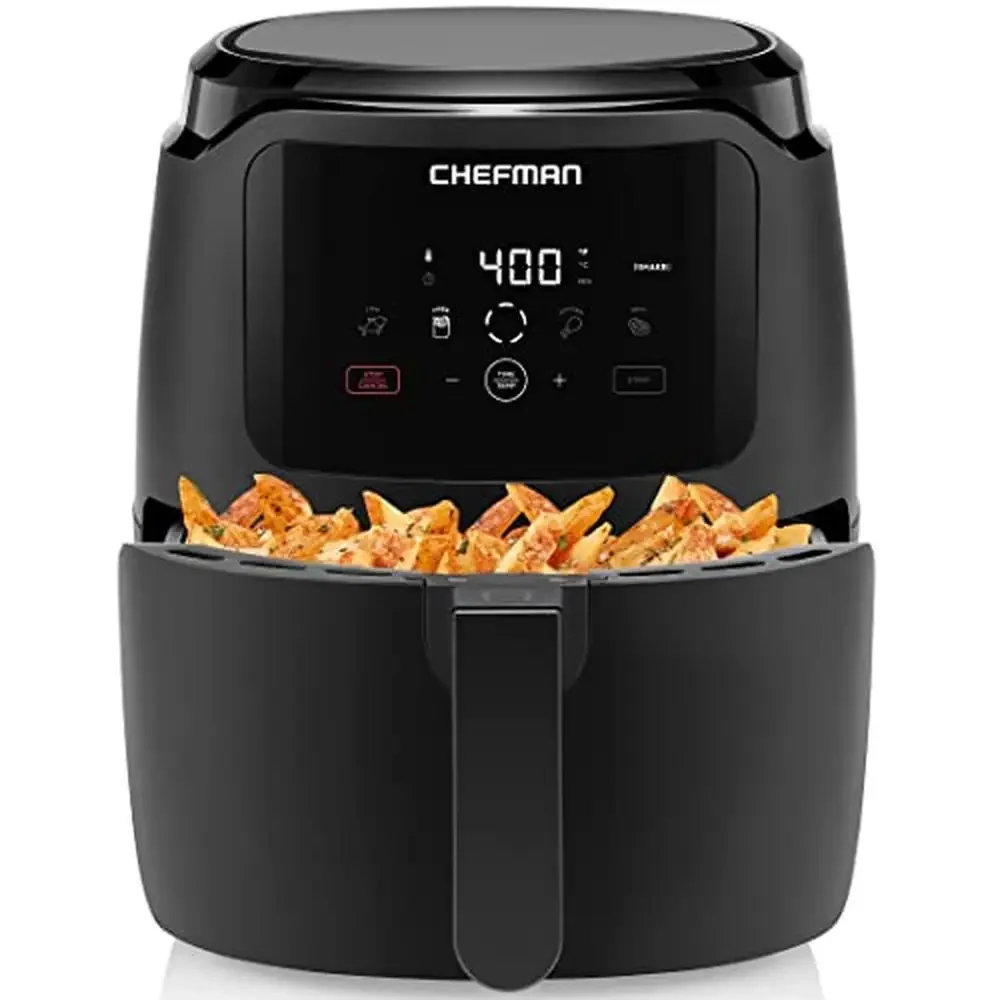 Family Size 5 Qt Digital Air Fryer Nonstick Control Presets French Fries Chicken Meat Fish One Touch Shake Reminder Automatic