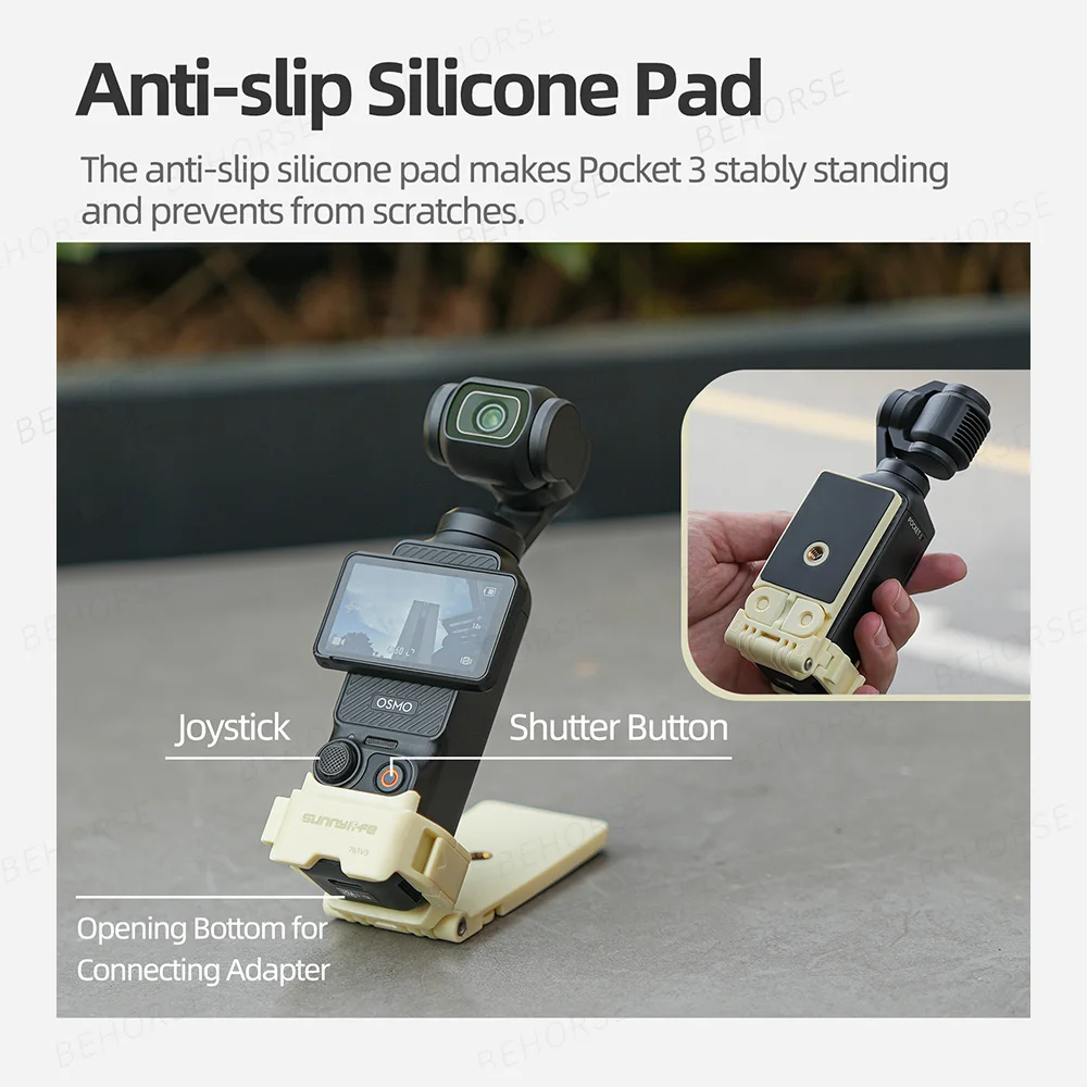 حامل مغناطيسي لأذن القط لـ Osmo Pocket3 حامل سطح المكتب مع دعامة مهايئ توسيع الحذاء البارد لملحقات DJI Osmo Pocket 3