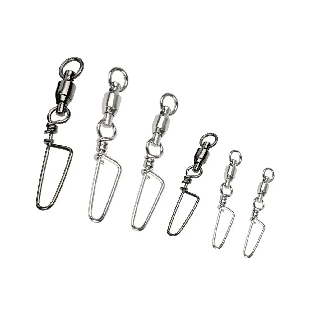 Resistant High Rolling Swivel Fishing Accessories Stainless Steel Ball Bearing Connector Coastlock Snap Fishing Swivels