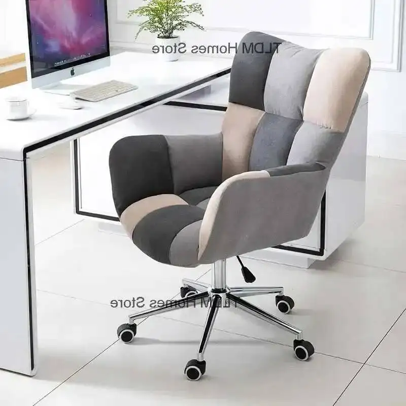 مسند الظهر الحديثة الترفيه النسيج مكتب كسول كرسي المنزل لكرسي أريكة خياطة اللون كرسي مريح رفع كرسي الكمبيوتر الدوار