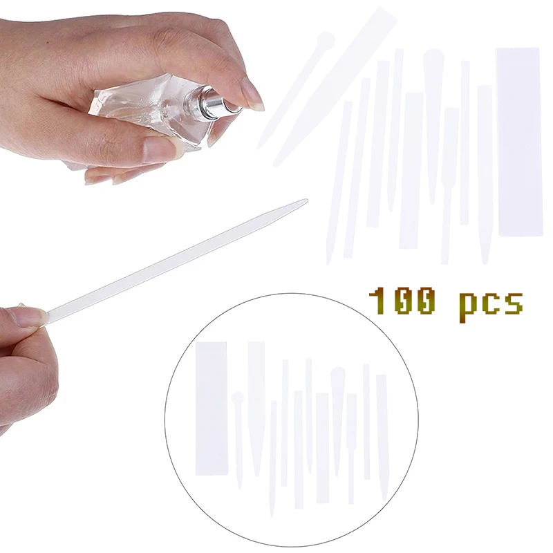 

100 шт., парфюмерные ароматерапевтические полоски для тестеров эфирных масел, одноразовые белые запахи, бумажные полоски, тестовая бумага