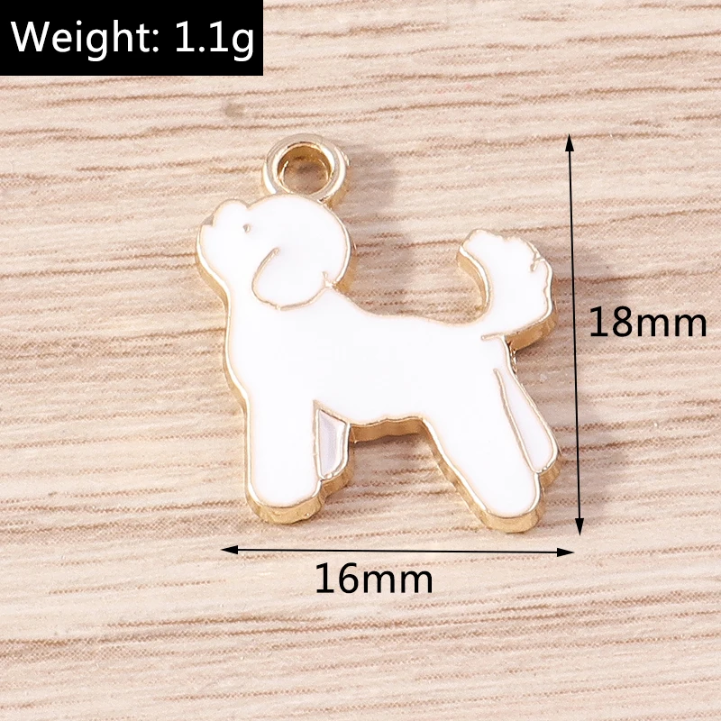 10 Stück 12x11mm Cartoon Emaille Hundeknochen Charms Anhänger für Schmuckherstellung Tropfen Ohrringe Halskette Armbänder DIY Bastelzubehör – Detail 7