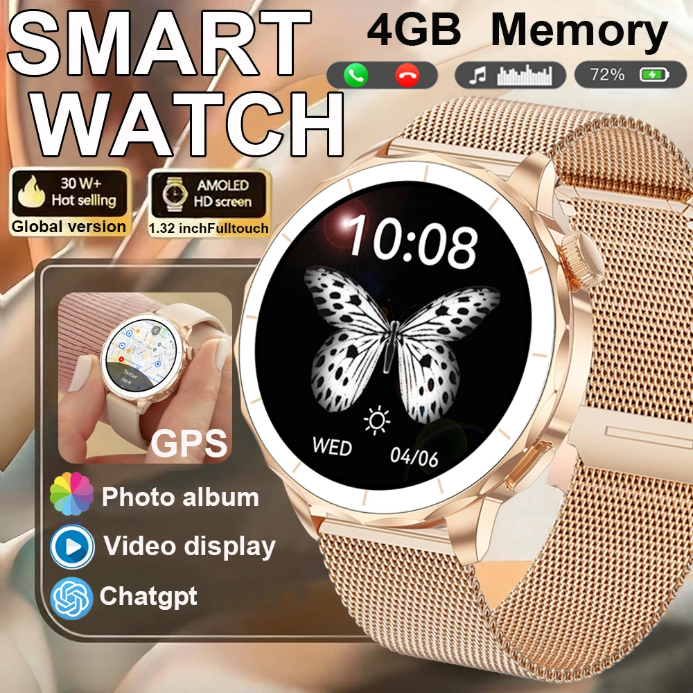 OPPO Watch X2 Mini Smartwatch HD AMOLED 4GB مشغل الذاكرة بلوتوث شبكة مشاركة APP مخزن الدردشة GPT الذكية AI ساعة الرجال امرأة