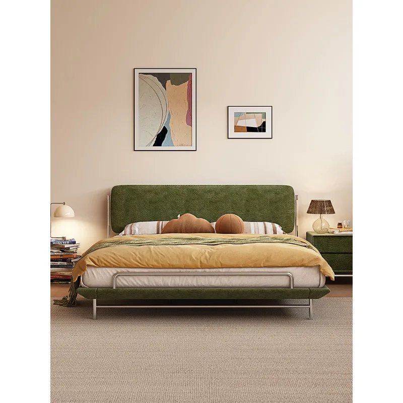 

Fabric bed antique double bed ultra-thin bedside bed