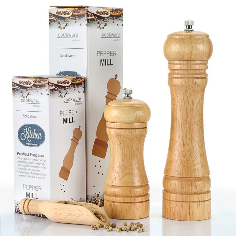 Wooden Pepper Grinder Manual Pepper Spice Salt Mill Kitchen Gadgets