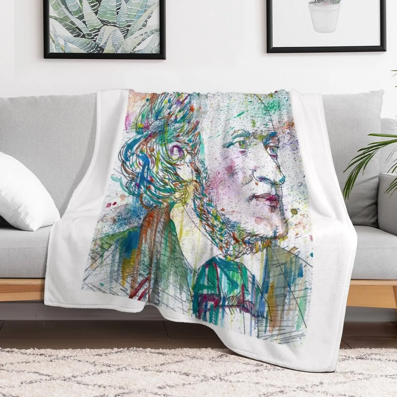 RICHARD WAGNER - watercolor portrait .6 Throw Blanket cosplay anime halloween Thermal Single Blankets