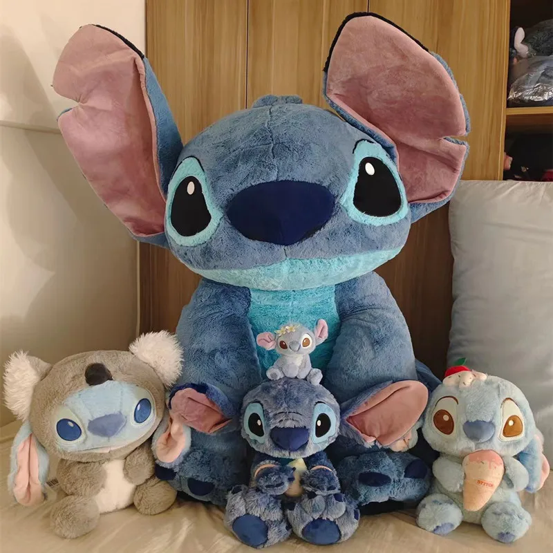 

30cm 60cm Disney Anime Lilo & Stitch Plush Toy Sitting Cartoon Stuffed soft Doll home decor Comforting sofa Pillow Kids Gift toy