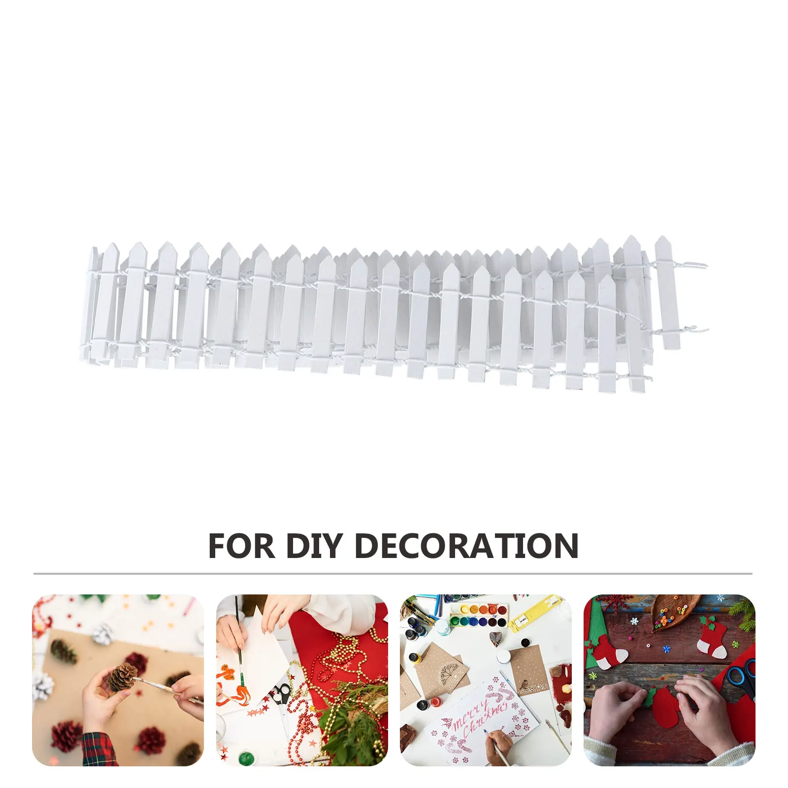 

100 Cm Mini Fence Terrarium Ornament Fairy Garden White Picket Toy Room Miniature Decoration Wood Wooden Fencing