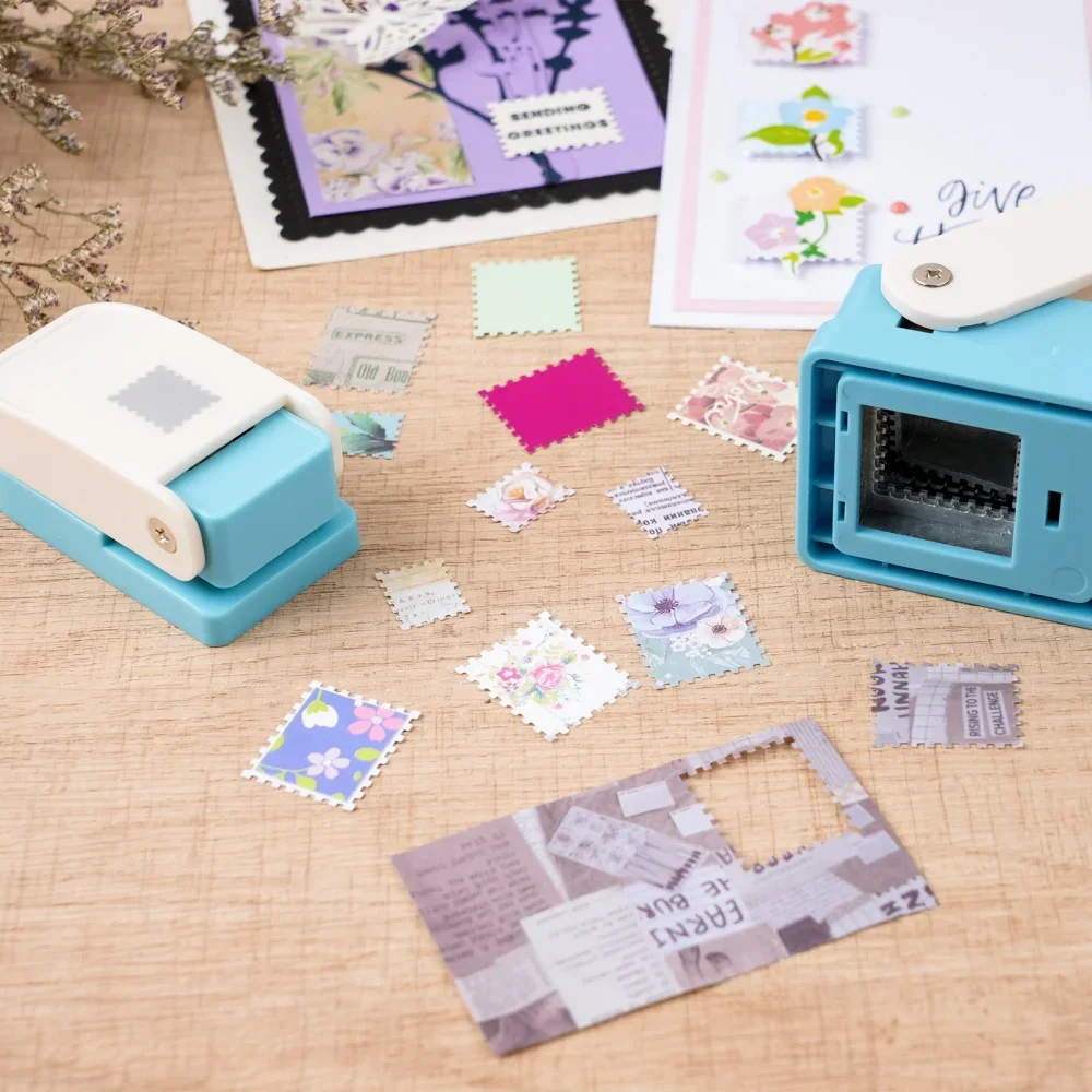 1pcs Mini Stamp Punch Rectangular Postage Stamp Punch For DIY Paper Crafting Scrapbooking Various Materials Punching Tools
