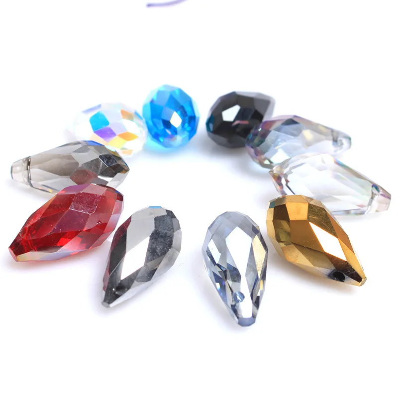 

AB color engraved water droplet beads DIY necklace earrings accessories jewelry pendant horizontal hole