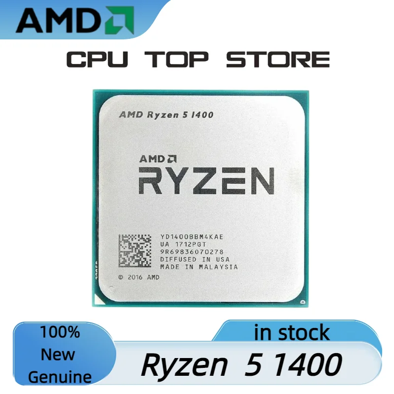

AMD Ryzen 5 1400 R5 1400 Quad-Core Eight-Thread 3.2GHz CPU Processor Socket AM4