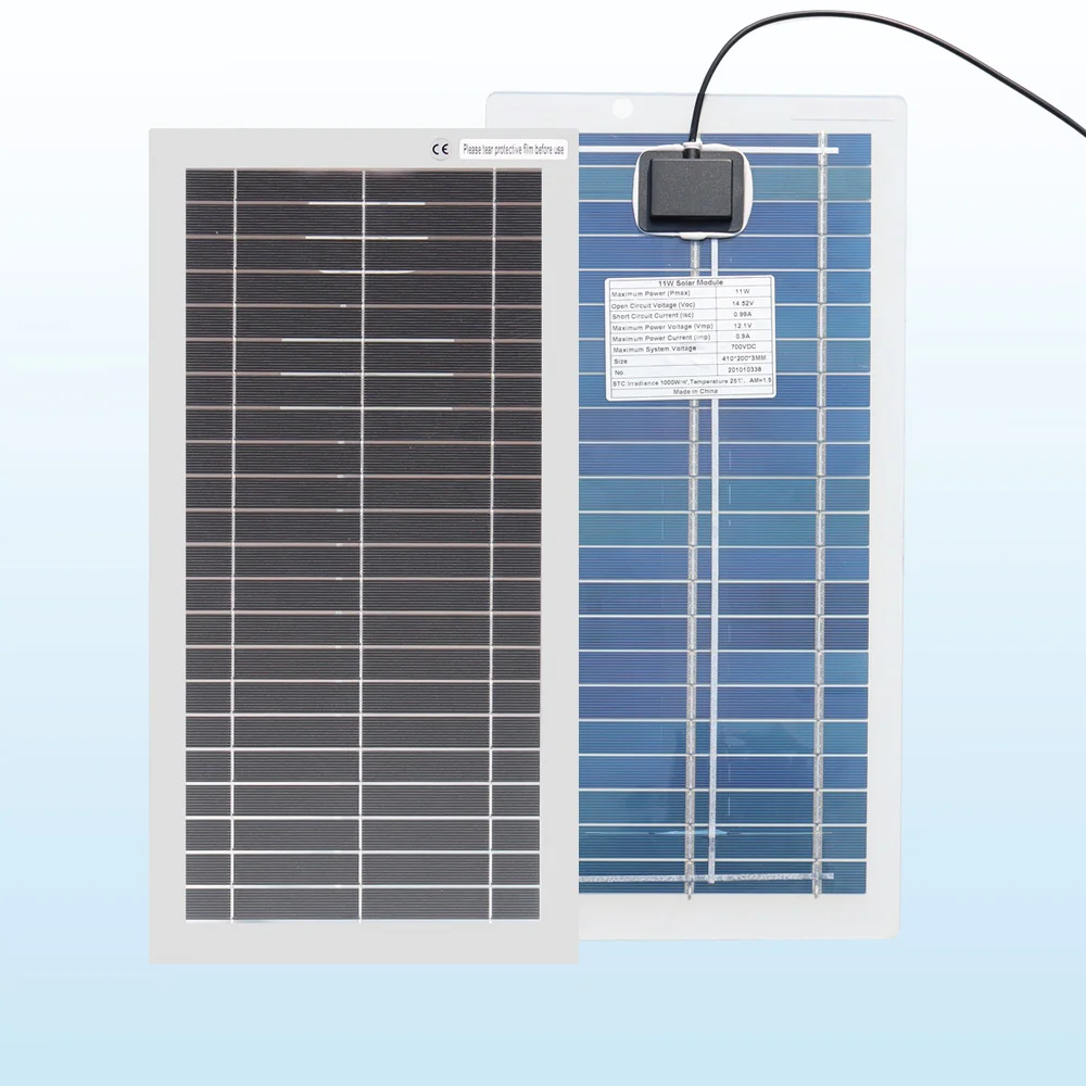 XINPUGUANG لوحة شمسية محمولة 11 وات 18 فولت مع شاحن آمن ومستقر للتيار المستمر لمصرف الطاقة  بطارية خارجية مقاومة للماء للتخييم والمشي لمسافات طويلة  هدية منزلية لسيارات التخييم