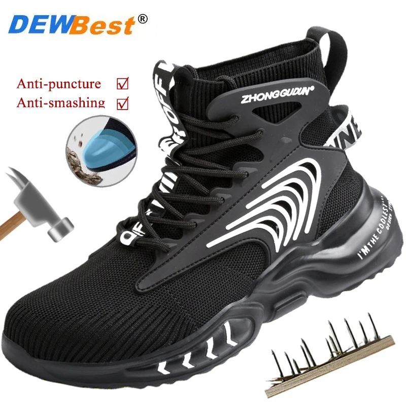 

New socks sneakers men's breathable shoes protective shoes anti-smash anti-puncture plastic steel clad head work insulation