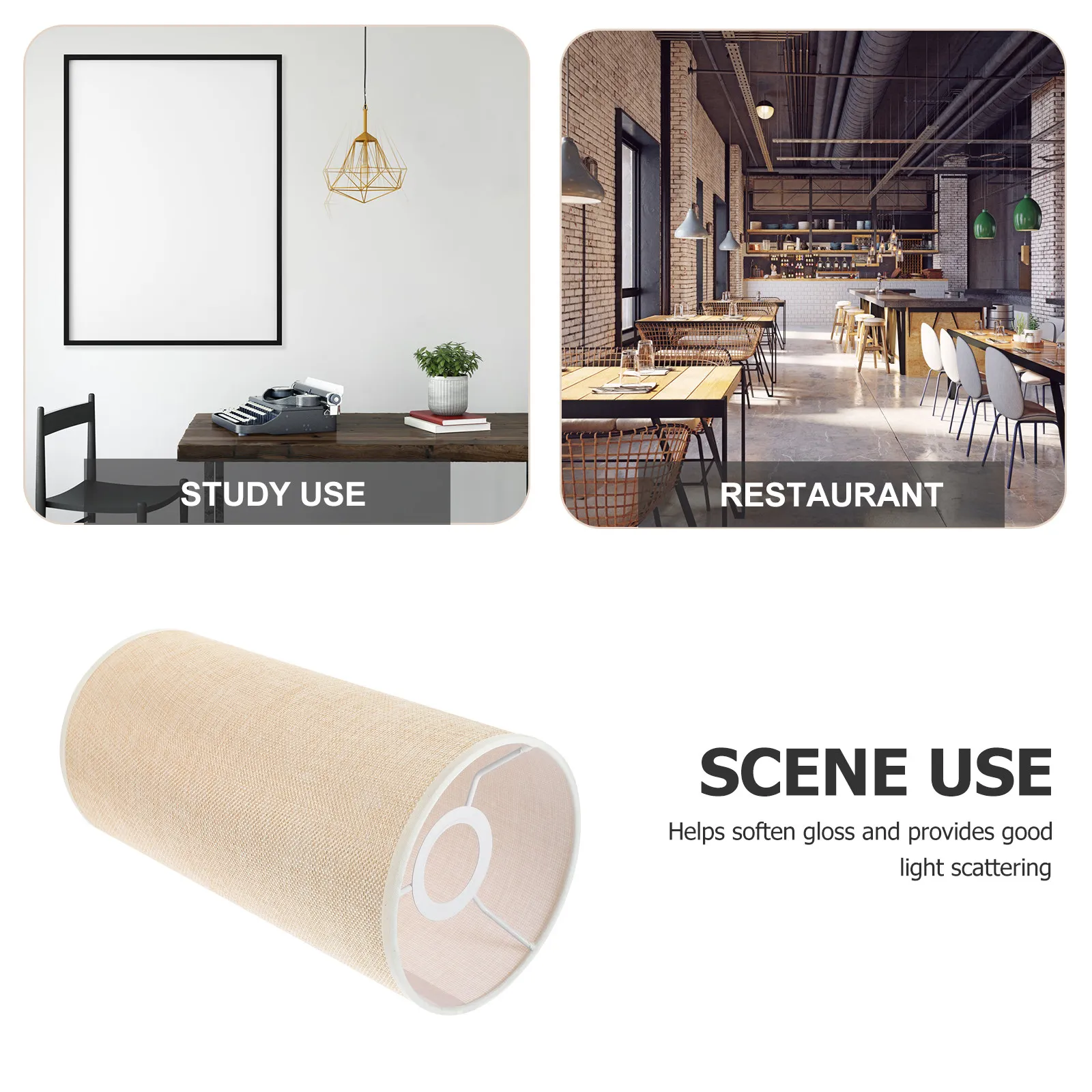 Lamp Shade Cover E27 Base Linen Barrel Lamp Shade Light Accessory for Floor Lights Vintage Drum Lampshade Indoor Light Cover