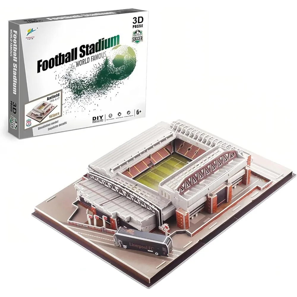 Football Stadium Puzzle 3D Puzzle Soccer Club Venues Paper Model Building Puzzle Kit Soccer Stadium Souvenir Gift Ornament
