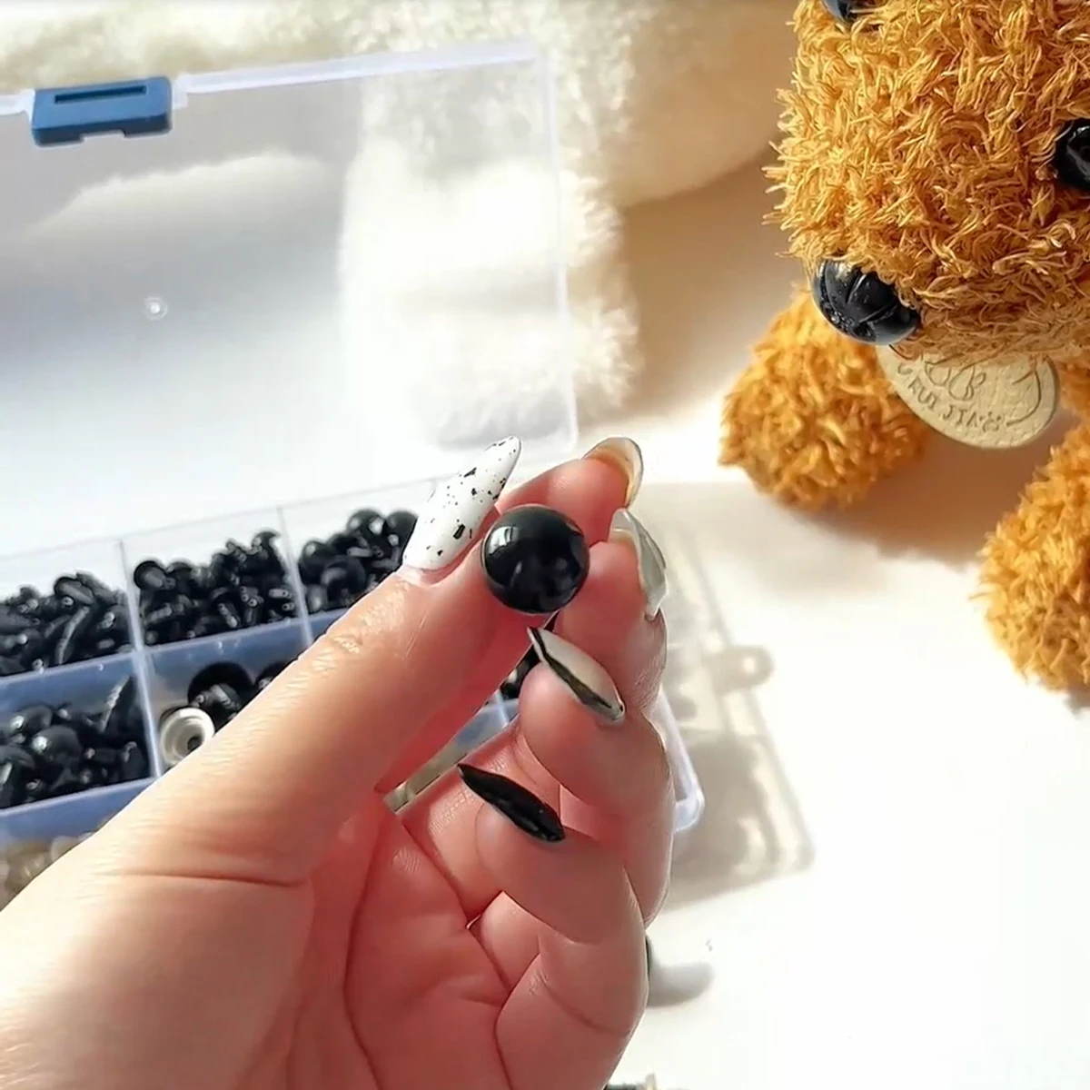 12-460 Stück 5-30mm Schwarze Kunststoff-Sicherheitsaugen in Verschiedenen Größen, Geeignet für DIY Häkel-Tieraugen, Basteldekoration und Zubehör – Detail 4