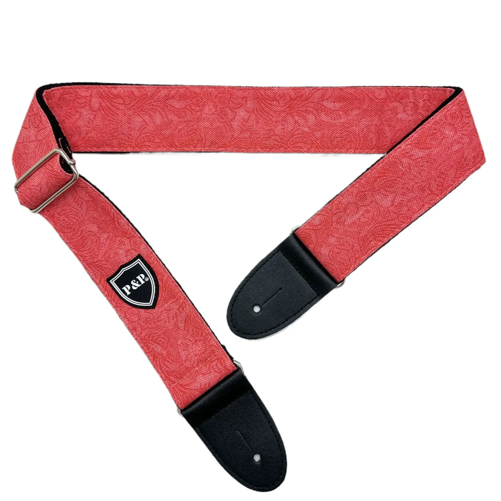 Pasek do gitary z denimu i bawełny, retro tłoczony wzór, regulowany uniwersalny pasek do gitary folkowej, gitary elektrycznej i gitary basowej.