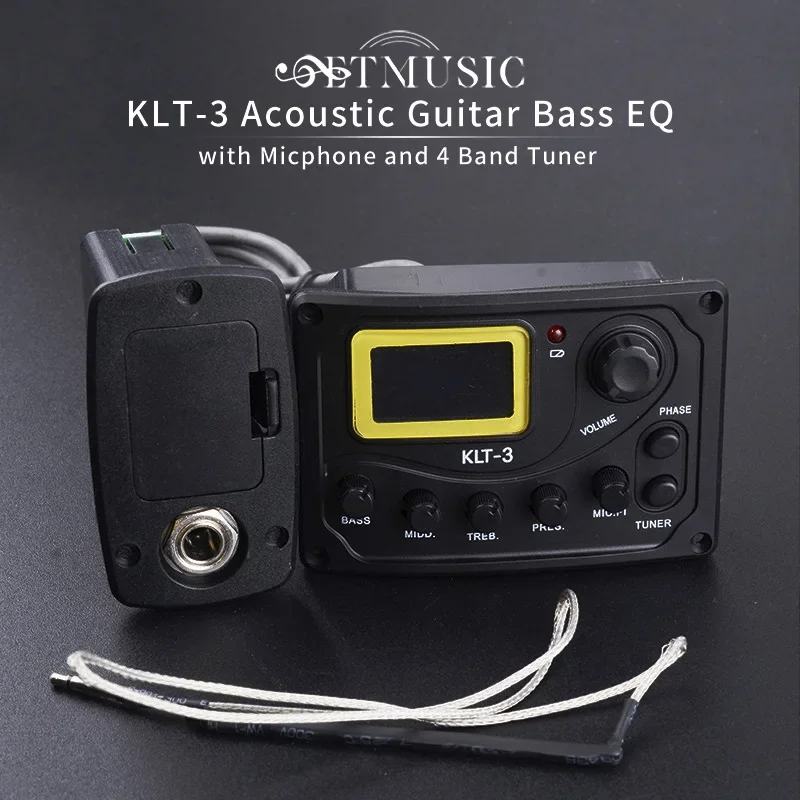 KLT-3/KLT-17B/KLT-17A Acoustic Guitar EQ Preamp with Digital Procedding Tuner 4-Band EQ Equalizer with Tuner Guitar Pickup